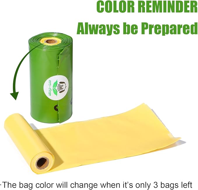 ECO-CLEAN Dog Poop Bags with 3 Bags Left Indicator - 360 Count Extra Thick and Leak Proof Pet Waste Bags with 1 dispenser, Unscented-Mewly Pet