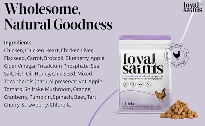 Freeze Dried Raw Dog Food - Premium Chicken Flavor with High Protein & Grain Free Dog Food for Small or Large Breeds and Picky Eaters - Versatile as Meal Topper, Pet Snack & Treats, 5 Oz-Mewly Pet