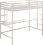 Novogratz Maxwell Metal Twin Loft Bed with Desk & Shelves, Off White/Off White