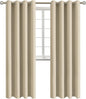 BGment Room Darkening Curtains 108 Inches Long - Grommet Thermal Insulated Drapes Window Treatment Curtains for Bedroom, 2 Panels, 52 x 108 Inch, Beige