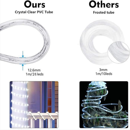 100ft LED Rope Lights Outdoor, 720 LED Connectable and Flexible Tube Lights with 8 Modes, Waterproof LED Rope Lighting for Garden, Patio, Pool, Bedroom, Party, Indoor Outdoor Decoration (Multicolor)