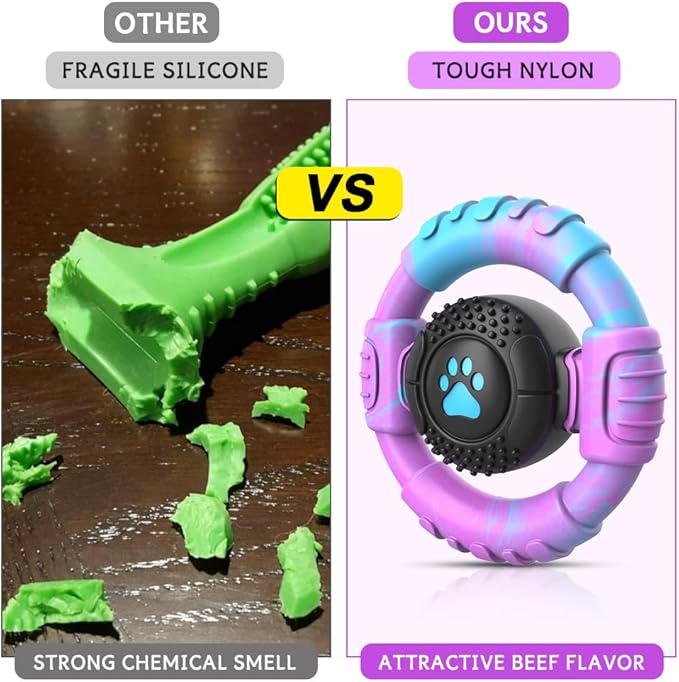 Dog Toys for Aggressive Chewers Large Medium Small Breed Indestructible Durable Tough Squeaky Dog Chew Toys to Keep Them Busy Nylon Rubber Interactive Dog Toys-Mewly Pet