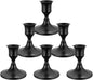 6PCS Black Taper Candle Holders, Vintage Metal Candlestick Holders for Dinner Room Table Centerpiece or Mantel Wedding Party Decor