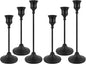 Black Candlestick Holders Set of 6, Metal Taper Candle Holders, Classic Decorative Candle Stick for Christmas, Wedding, Party, Dinner Tables,Home Décor