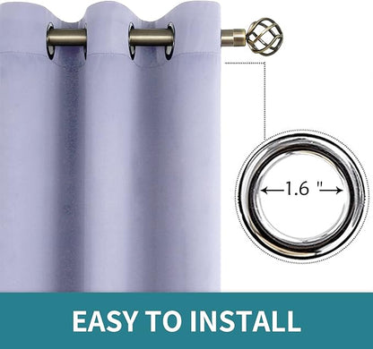 BGment Room Darkening Curtains 54 Inches Long - Grommet Thermal Insulated Drapes Window Treatment Curtains for Bedroom, 2 Panels, 38 x 54 Inch, Lavander