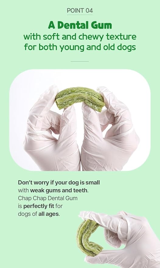 SSOMDALPET Chap Chap Dental Gum for Dogs, 30 Chews | Soft & Chewy, Dental Care Treat, Large Pack, Joint & Bone, Eye & Skin, Gut & Probiotics Options (30 Count, Joint & Bone (Green/Apple))-Mewly Pet