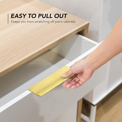 Ravinte Hardware 8 Pack Gold Cabinet Handles, 4.75 Inch (120mm) Finger Edge Pulls, 3.75 Inch Hole Center, Finger Pulls for Cabinets