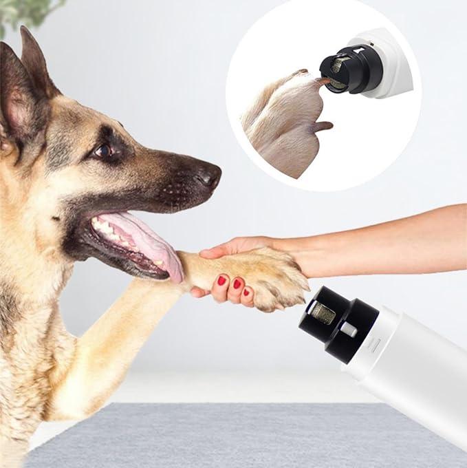 Quiet Rechargeable Pet Nail Grinder - Dog Nail Clippers and Grinder - With LED Lights and Quick Sensor, Diamond-Tip Dust Collector, Suitable for Large Dogs, Small Cats, and Rabbits (Light Green)-Mewly Pet