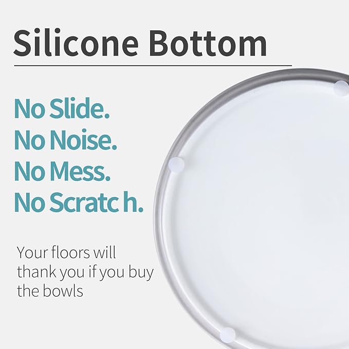 Dog Bowl Ceramic for Medium Large Breeds, Heavy Weighted Dog Food Water Feeder Dish, Non - Slip Modern Cute Extra Big Porcelain 8 in Pet Dog Bowl Maze Grey White-Mewly Pet