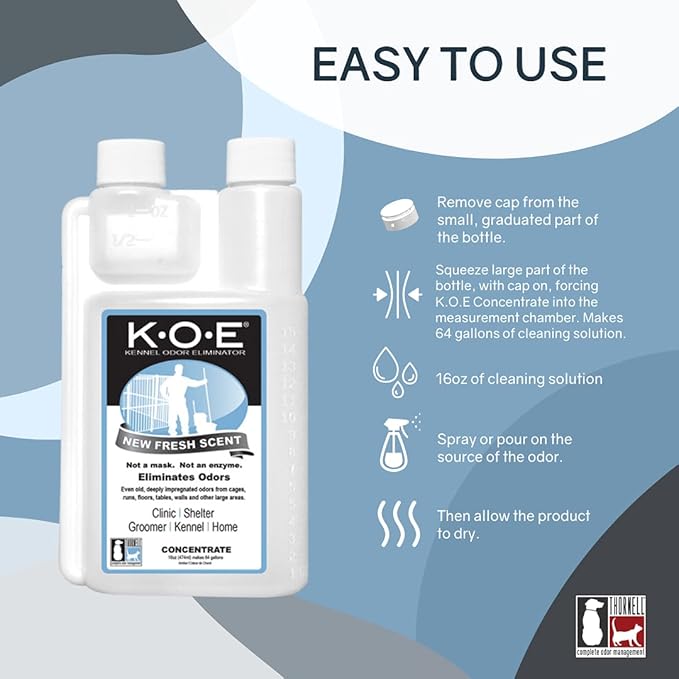 K.O.E Kennel Odor Eliminator Fresh Scent Concentrate 16 oz-Mewly Pet
