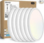 zemty 6Pack 12 Inch LED Flush Mount Ceiling Light, Super Slim 28W 3200lm LED Ceiling Light, 3 Color Temperature in One 3000k/4500k/6000K Round Light Fixture for Bedroom, Kitchen, Dining Room (White)