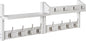 YMYNY 31.5" Coat Rack Wall Mount with Shelf, 4 in 1 Key and Coat Hanger with 12 Metal Hooks, Wall Shelf with Hooks & Mail Holder for Living Room, Bedroom, White, HWS007W-2