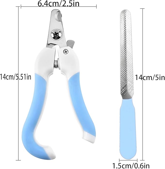 Zoocozy Cat Dog Pets Nail Clippers and Trimmers, Cat Grooming Supplies with Safety Guard, Avoid Overcutting, for Cat Dog Kitten Puppy Rabbit Guinea(Blue)-Mewly Pet