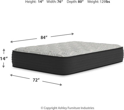Signature Design by Ashley California King Size Palisades 14 Inch Plush Hybrid Mattress with Quick Response Gel Memory Foam, Fiberglass Free, Mattress In A Box
