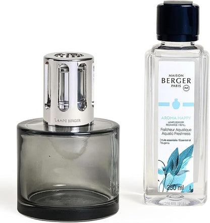 MAISON BERGER - Lampe Berger Home Fragrance Lamp Diffuser - Model Aroma - 4.9 x 3.2 x 3.2 inches - Includes Fragrance Aquatic Freshness - 250 milliliters - 8.45 Fluid Ounces (Aroma Happy)