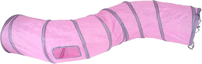 iCAGY Cat Tunnel for Indoor Cats Interactive, Rabbit Tunnel Toys, Pet Toys Play Tunnels for Cats Kittens Rabbits Puppies Crinkle Pop Up 47" Shape S-Mewly Pet