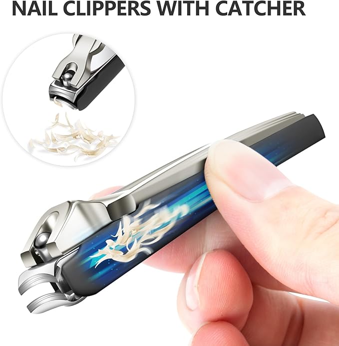 Toe Nail Clippers for Thick Nails - 5PCS Heavy Duty Toenail Clipper for Men, 37mm/16mm Wide Jaw Opening Nail Clippers-Mewly Pet