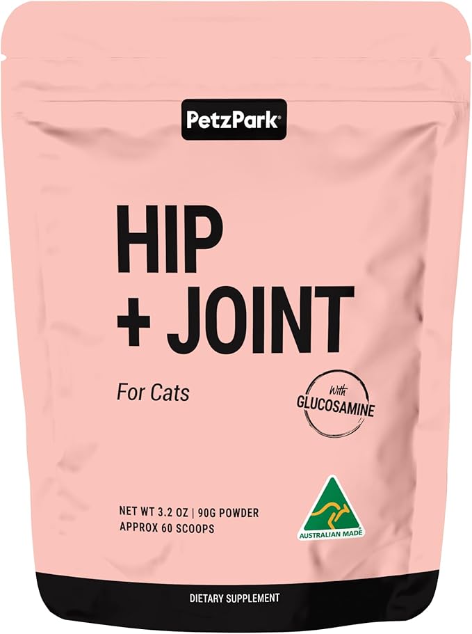 Hip and Joint Supplement for Cats - Glucosamine, Chondroitin, MSM for Joint Hip Care, Arthritis Pain Relief, Mobility Support, Cartilage Health, Inflammation Reduction - Senior Cat Support, 60 Scoops-Mewly Pet