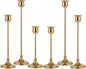Taper Candle Holder Tall Vintage Metal Candlestick Holders Candle Stick Candelabra for Halloween Thanksgiving Christmas Holiday Wedding (Gold, 2 Sets (6 pcs))