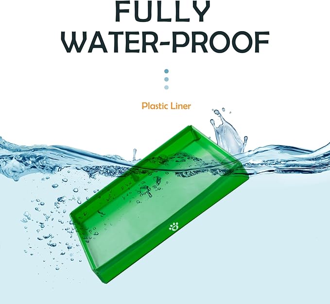 MEEXPAWS Dog Pee Pad Holder Foldable, Puppy Pad Holder Liner Base High Side, Dog Litter Box Indoor 33’’x22’’, Training Leak-Proof, Potty Easy Clean-Mewly Pet