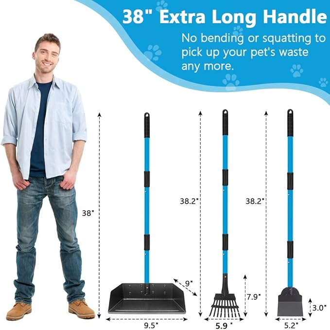 Dog Poop Trash Can for Outdoors with Extra Large Pooper Scooper & 50 Waste Bags - 20L/5 Gallon Large Dog Poop Trash Can Outside with Lid and Removable Inner Bucket Waterproof Odor Control for Backyard-Mewly Pet