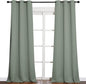 NICETOWN Patio Glass Door Blackout Curtains for Bedroom/Living Room, Privacy Panel Drapes for Dining and Guest Room (Greyish Green, 42 Inches Wide x 95 Inches Long, 1 Pair)