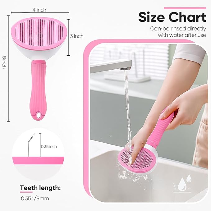 Namylya Cat Brush for Shedding & Grooming – Slicker Brush for Dogs and Cats with Long Hair – Removes Tangles, Mats & Loose Fur-Mewly Pet