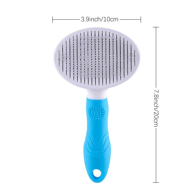 Cat Self Cleaning Slicker Brush, Pets Skin Friendly Grooming Brushes for Shedding Dogs Cats Hair Easy to Remove Loose Undercoat with Long or Short Hairs Pet Massage Tool for All Hair Type- UPGRADED-Mewly Pet