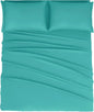 Mejoroom Queen Size Sheet Set - Hotel Luxury 1800 Bedding Sheets & Pillowcases - Deep Pocket Fitted Sheet, Soft, Breathable, Wrinkle & Fade Resistant - 4 Piece (Queen, Teal)