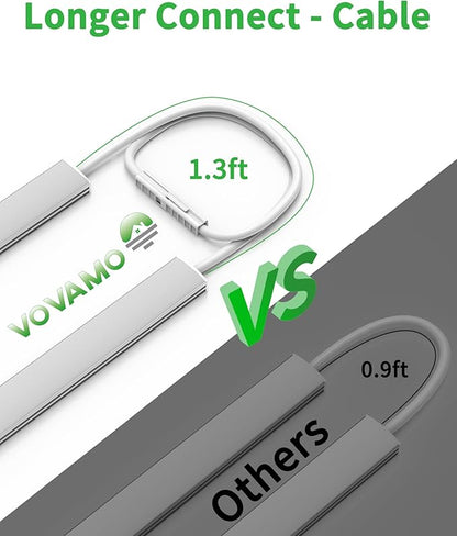 Plug-in Under Cabinet Lighting, Dimmable Under Counter Lights for Kitchen, 2pcs 12 Inch, Natural White 4500K Linkable Wired Closet Light, Indoor USB Led Lights Bar for Desk,Sink,Workbench