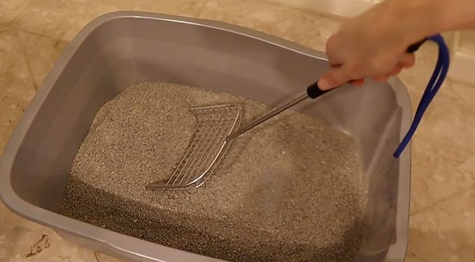 Sand Dipper Cat Poop Scooper & Chicken Poop Scooper - Rugged Big 6" Square Stainless Steel Long Handle for Home Kitty Litter Scoop & Farm Chicken Compatible Coop Scooper (Scoop)-Mewly Pet