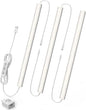 Under Cabinet Lighting Plug-in, Dimmable Under Counter Lights for Kitchen, 3pcs 12 Inch, Daylight White 4500K Linkable USB Led Light Strip, Wired Led Light Bar for Desk,Sink,Workbench