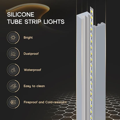 LED Strip Lights Neutral White 4000K,98.4ft 110-120V Neon Rope Lights,Flexible Silicone Outdoor Waterproof Neon Strip Lights for Bedroom,Mirror,Kitchen Cabinet, Living Room,Halloween Decor