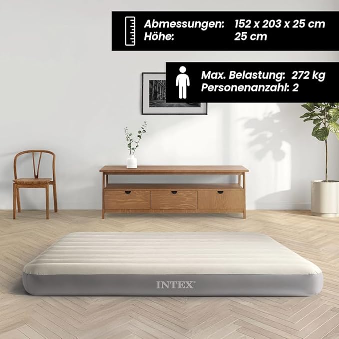 Intex Unisex's Queen Dura-Beam Series Single High Airbed, Taupe/Grey, One Size