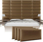 Vänt Upholstered Wall Panels - King/Cal King Size Wall Mounted Headboards - Metallic Gold - Twin/King - Set of 4 Panels (Each Individual Panel 39"x11.5")