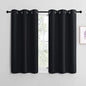 NICETOWN Blackout Curtain Panels for Bedroom, Black, 2 Panels, W29 x L30-inch, Thermal Insulated Grommet Top Blackout Draperies and Drapes for Basement
