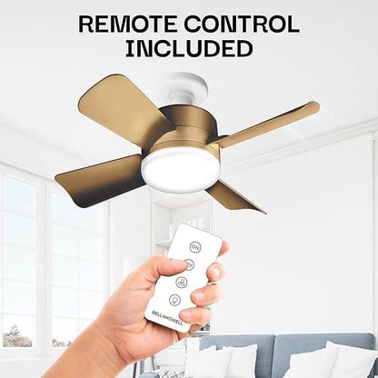 Bell+Howell Socket Breeze Cool Light Deluxe Bronze – Ceiling Fans with LED Lights and Remote Control, Replacement for Lightbulb - Bedroom, Kitchen, Living Room,1000 Lumens / 5000 Kelvins