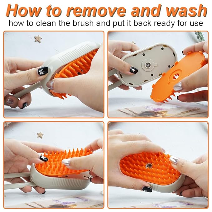 Cat Steam Brush for Shedding - 2025 New Cat Grooming Brush With Steam, Rechargeable Steam Pet Brush for Dogs and Cat,Anti-Static Steam Pet Brush,Massage, Cleaning, Shedding & Combing All In One-Mewly Pet