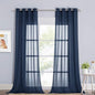 NICETOWN Chiffon Sheer Curtain Panels 96 inches Long, Soft Grommet Top Chiffon Sheer Window Treatment Curtains for Living Room (W55, Navy Blue, 2 Pieces)