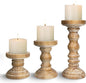 Candle Holder for Pillar Candle Set of 3, Farmhouse Wood Candle Holder, Rustic Wooden Candle Stand, Vintage Tall Candle Stand Decorative for Living Room, Table Centerpiece,Brown