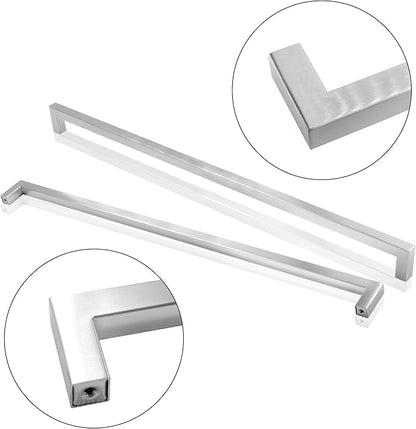 Cabinet Pulls Brushed Nickel Cabinet Handles Square Drawer Pulls, 5 Pack 18 Inch Stainless Steel Kitchen Door Cupboard Cabinet Handles, Cabinet Hardware Drawer Handles, 458mm Hole Centers