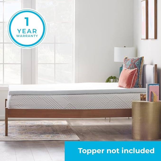 Linenspa 2 Inch Mattress Topper -Cover King –Cover Only –Machine Washable – Breathable – Non Slip –Cover for Mattress Topper with Zipper – Topper -Cover Only, White