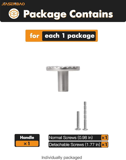 2 Pack Brushed Nickel Cabinet Knobs Satin Nickel Flat Drawer Pulls Kitchen Cupboard Bathroom Dresser Cabinet Hardware Handles Zinc Alloy
