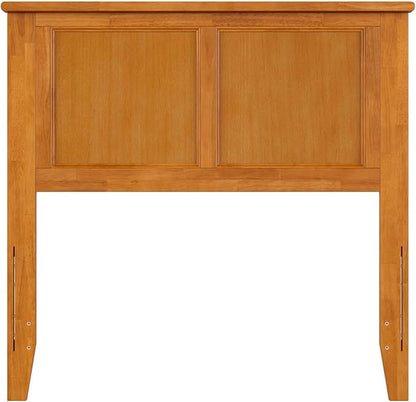 AFI, Madison Twin Solid Wood Panel Headboard with Attachable Charger, Light Toffee