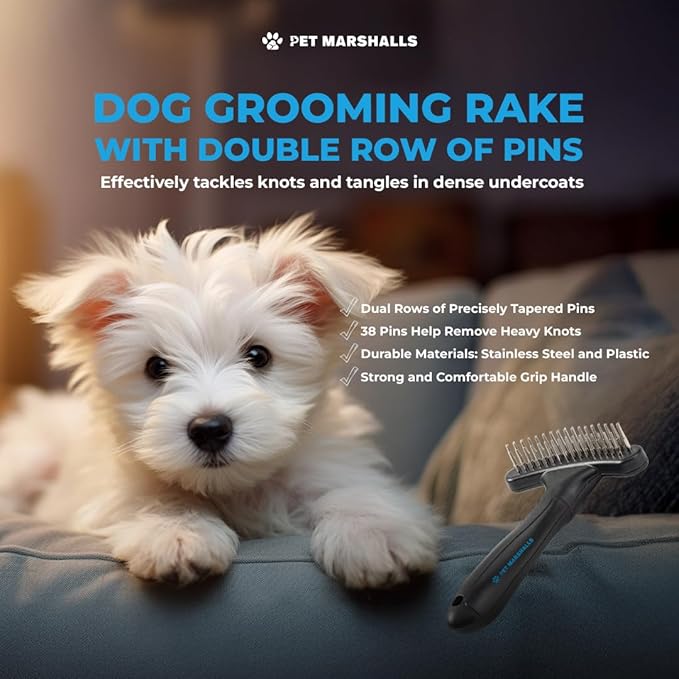 Pet Grooming Brushes Kit - 6-in-1 Complete Grooming Accessories for Deshedding, Detangling, and Dematting including Nail Clipper and File-Mewly Pet