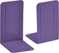 Acrimet Metal Bookends, Non-Skid Book Stand for Shelves, Heavy Duty Book Stopper, 6-7/8" H x 4" W x 4-1/2“ D, Purple, 1 Pair
