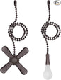 Ceiling Fan Pull Chain, 2 pieces 3mm Diameter Beaded Ball Fan Pull Chain, 12 Inches Fan Pulls Set with Connector (ORB)