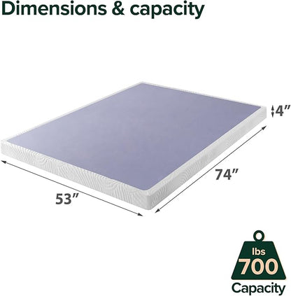 ZINUS Edgar 4 Inch Bamboo Box Spring, Mattress Foundation, Sturdy Bamboo Structure, Low Profile, Easy Assembly, Full