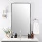 ANDY STAR Chrome Mirrors for Bathroom, 24x40’’ Chrome Rounded Rectangle Mirror Stainless Steel Metal Tube Framed (Anti-Rust), Wall-Mounted Horizontal/Vertical