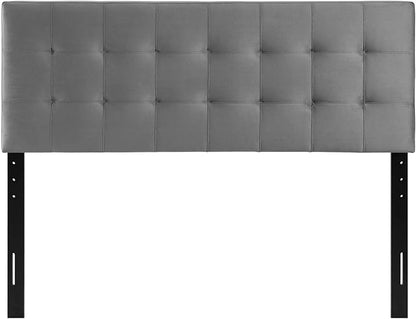 Modway Lily Biscuit Tufted Full Performance Velvet Headboard, Gray